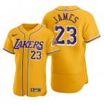 NBA LeBron James #23 Lakers Baseball Maillots 2020 NBA MLB Crossover Edition